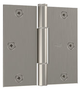 National Hardware Squeak Guard Series N830-448 Door Hinge, 3-1/2 in H Frame Leaf, 3/32 in Thick Frame Leaf, Steel, 50 lb